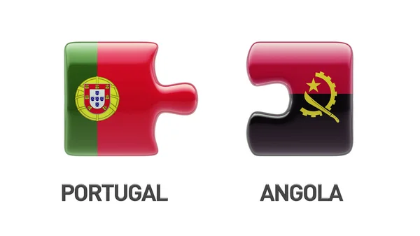 Conceito de quebra-cabeça de Angola de Portugal — Fotografia de Stock