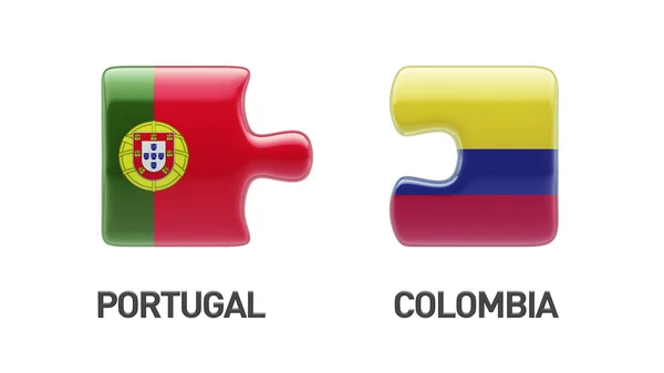 Portugal Colombia  Puzzle Concept — Stock Photo, Image