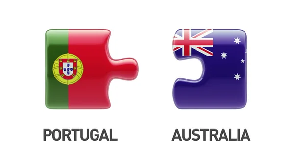Portugal Australia  Puzzle Concept — Stock Photo, Image