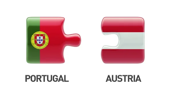 Portugal Austria  Puzzle Concept — Stock Photo, Image