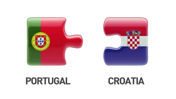 Portugal Croacia Puzzle Concepto — Foto de Stock