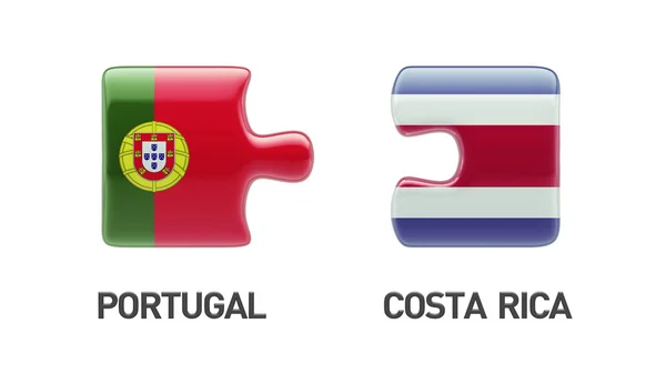 Portugal Costa Rica puzzel Concept — Stockfoto