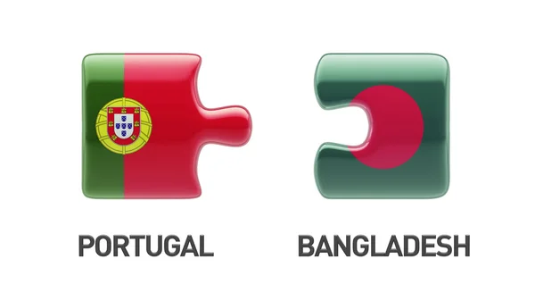 포르투갈 방글라데시 퍼즐 개념 — 스톡 사진