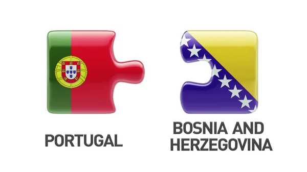 Portugal Bósnia e Herzegovina Puzzle Concept — Fotografia de Stock