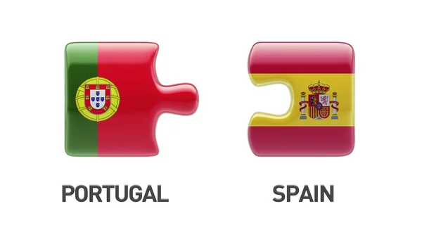Portogallo Spagna Puzzle Concept — Foto Stock
