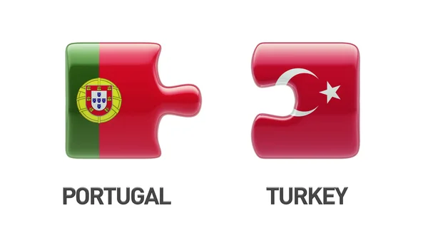 Portugal Turquia Puzzle Concept — Fotografia de Stock