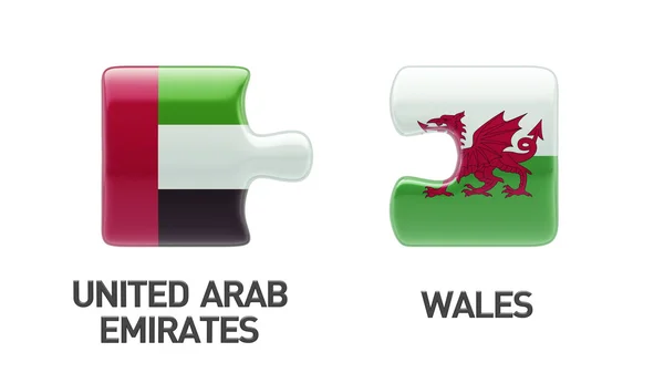 Wales Verenigde Arabische Emiraten puzzel Concept Rechtenvrije Stockfoto's