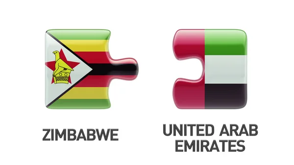 Зімбабве Об'єднаних Арабських Еміратів головоломки концепт Стокова Картинка