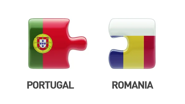 Rumänienportugal Puzzle-Konzept — Stockfoto
