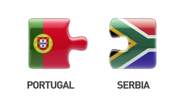 África do Sul Portugal Puzzle Concept — Fotografia de Stock