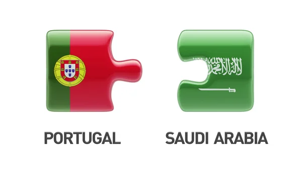 Arábia Saudita Portugal Puzzle Concept — Fotografia de Stock