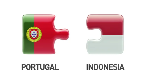 Indonesia Portugal Puzzle Concepto —  Fotos de Stock