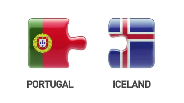 Iceland Portugal  Puzzle Concept — Stock Photo, Image