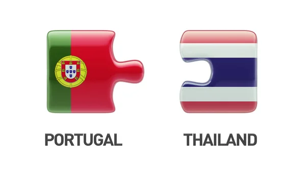 Tailândia Portugal Puzzle Concept — Fotografia de Stock