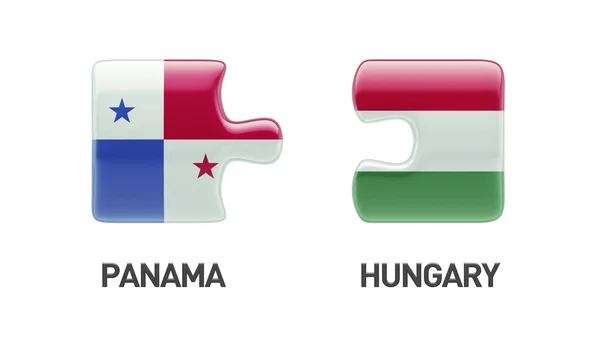 Panama Hungary  Puzzle Concept — Stock Photo, Image