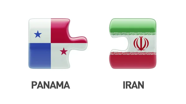 巴拿马伊朗拼图概念 — 图库照片