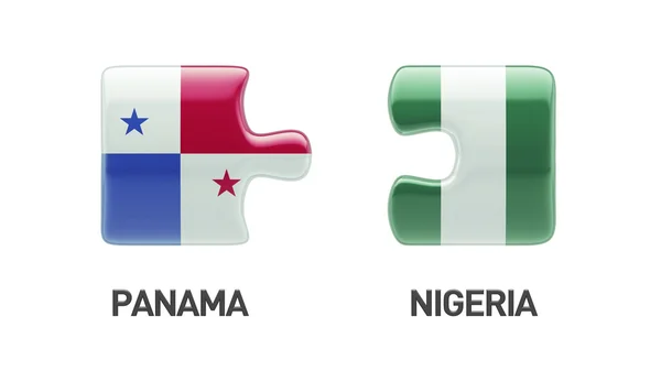 Panamá Nigeria Puzzle Concepto — Foto de Stock