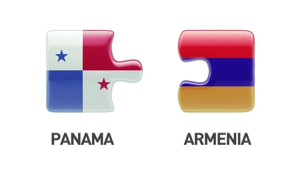 Panama Armenia Puzzle-Konzept — Stockfoto