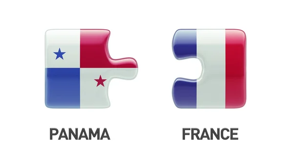 Panamá Francia Puzzle Concepto — Foto de Stock