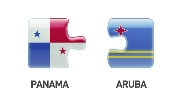 Panama Aruba puzzel Concept — Stockfoto