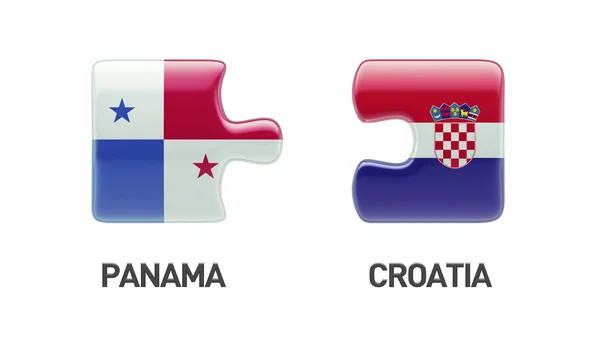 Panama Croatia Puzzle Concept — Stock Photo, Image