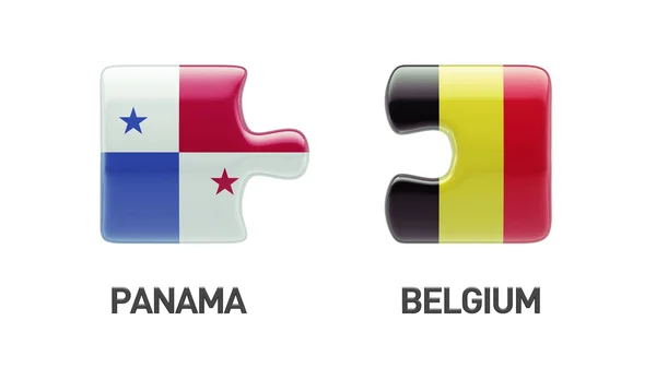 Panama belgium puzzle konzept — Stockfoto