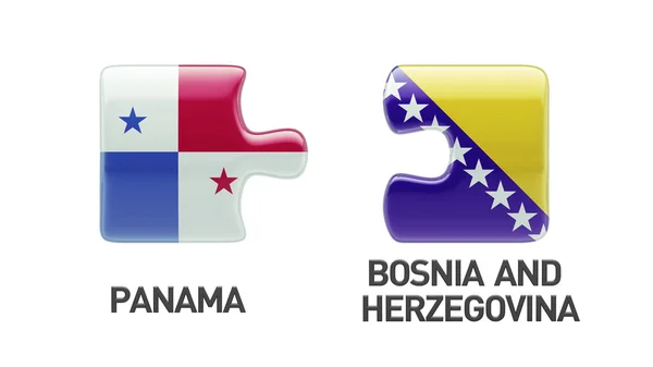 Panama Bosnia and Herzegovina Puzzle Concept — Stock Photo, Image