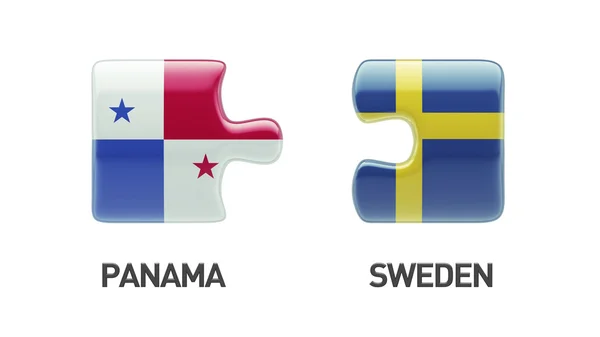 巴拿马瑞典拼图概念 — 图库照片