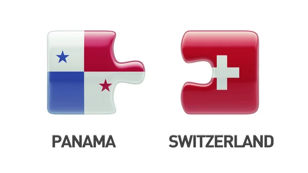 Panama Switzerland  Puzzle Concept — Stock Photo, Image