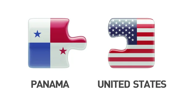 Panama Amerika Birleşik Devletleri bulmaca kavramı — Stok fotoğraf