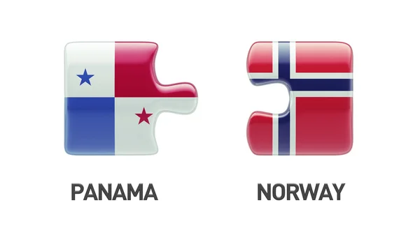 Panamá Noruega Puzzle Concepto — Foto de Stock