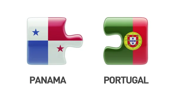 Panama Portugal Puzzle Concept — Photo