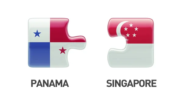 Singapur Panamá Puzzle Concepto — Foto de Stock