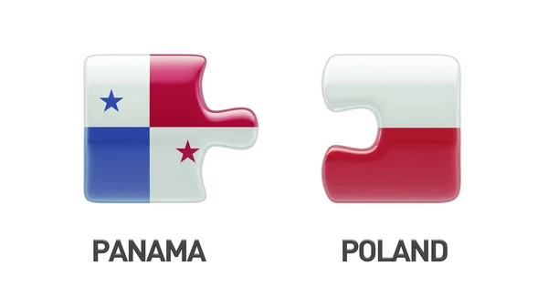 Polonia Panamá Puzzle Concepto —  Fotos de Stock