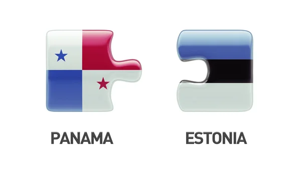 Estonia Panama  Puzzle Concept — Stock Photo, Image