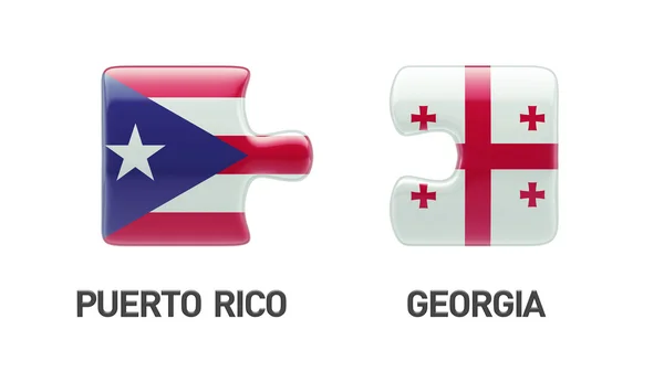 Puerto Rico Georgië puzzel Concept — Stockfoto