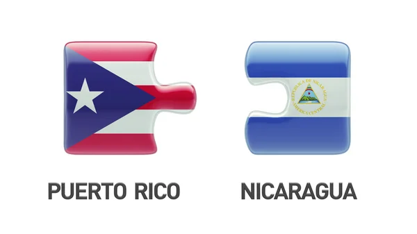 Puerto Rico Nicaragua puzzel Concept — Stockfoto