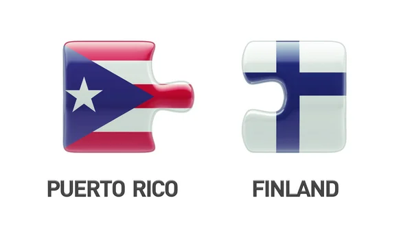 Puerto Rico Finlandia Puzzle Concepto — Foto de Stock