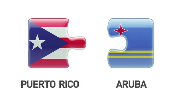 Puerto Rico Aruba logiczne pojęcia — Zdjęcie stockowe
