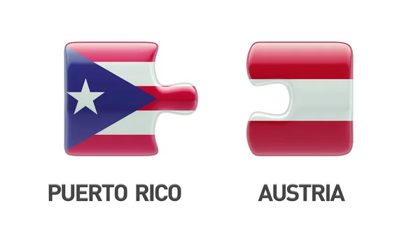 Puerto rico austria puzzle konzept — Stockfoto