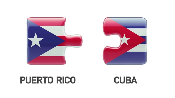 Puerto Rico Cuba puzzel Concept — Stockfoto