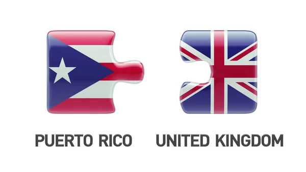 Puerto Rico Storbritannien pussel koncept — Stockfoto