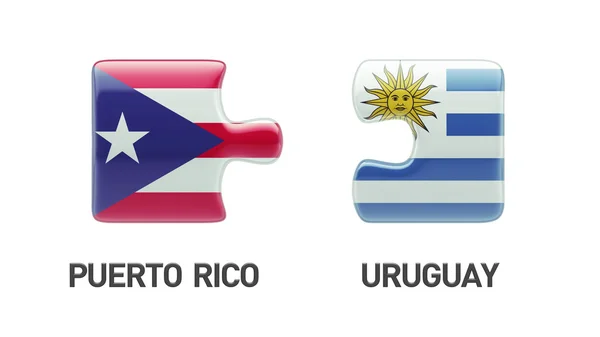 Puerto Rico Uruguay Puzzle Concepto — Foto de Stock