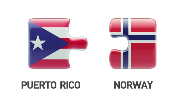 波多黎各挪威拼图概念 — 图库照片