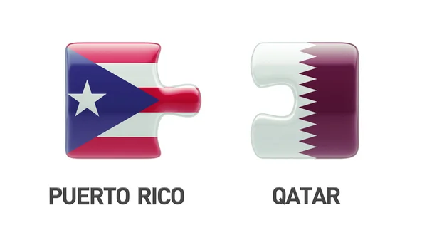 Qatar Puerto Rico puzzel Concept — Stockfoto
