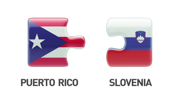 Slovenia Puerto Rico  Puzzle Concept — Stock Photo, Image