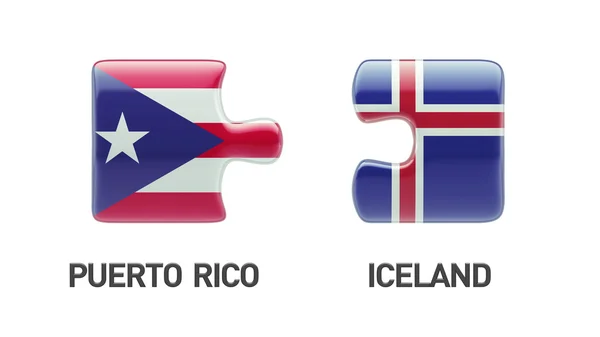 Iceland Puerto Rico  Puzzle Concept — Stock Photo, Image