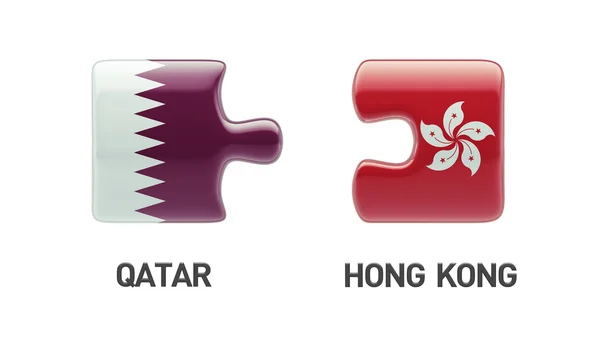 Κατάρ Hong Kong παζλ έννοια — Φωτογραφία Αρχείου