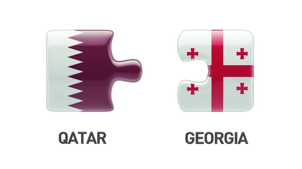Qatar Georgien pussel koncept — Stockfoto