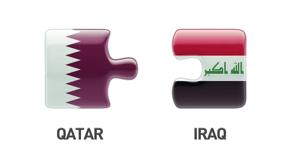 Qatar Iraq  Puzzle Concept — Stock Photo, Image